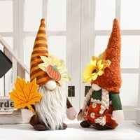Handmade Fall Berpte Gnome Plišaj švedski gnomi ukrasi sa puckeninom kukuruznim javorom ostavlja zahvalnosti Pokloni Jesen odmorski kućni ukrasi