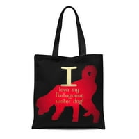 Platno tote torba crveno ljubitelji Volim moj portugalski pasmina pasa Zlatna torba za višekratnu upotrebu Trgovine namirnicama
