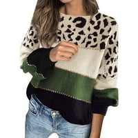Džemper za žene ženska jesenska zima Kontrast boja džemper od labavog džempera za dnak na vratu pada odjeća odjeća