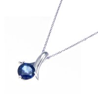 0. CTTW je stvorila plavu ogrlicu sa safirskom privjeskom. Sterling srebrni okrugli ženski odrasli