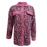 Viadha ženski novi leopard dugme za štampanje dugih rukava košulja
