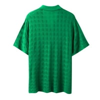 Fabiurt mužjak ljetni ulični majica casual labav solid u boji Klit kratkih rukava majica za blube, zelena