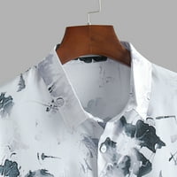 Ljetni trendi čišćenje muški košulja Muška ljetna modna casual rever Ispis Majica kratkih rukava Top bluza bijela l