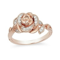 Wisfunllly Rose Gold Ring US Površina 10, modni prsten za angažman za cvijeće ruže, obljetni dan zaljubljenih za Valentinovo