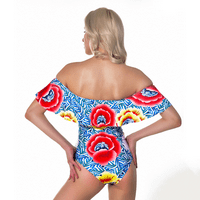 Lanner Ženska kupaći kupaći kostim s ramenama srušili cvjetni ispisani plivanje monokini bikini kupaći kostim kupaći kostim za kupaće plaže s podesivim trakama za rame Modna čipka