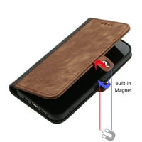 Mantto za Samsung Galaxy A 5G novčanik, [Slotovi kartica] [Odvojivi remen za zglobove] Luksuzna futrola od pukog kožnog udara s [Kickstand] [magnetska kopča] Torbica, smeđa