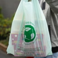 Eko zelena plastična torba za majicu - Veličina, kompostabilna - 12 1 2 22 - Brop Bo - Restaurantware