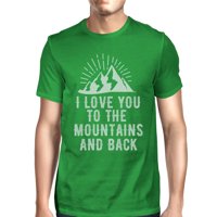 Planina i leđa Muška zelena pamučna majica Jedinstvena grafička majica