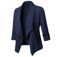 Blazer jakne za žene otvoreni prednji kardigan dugi rukav kaput mornarice xxxxl