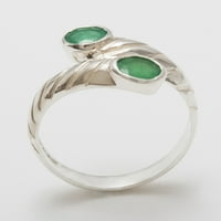 Britanci napravio 14k bijeli zlatni prirodni smaragdni prsten za žene - Opcije veličine - 5. - Opcije veličine - veličine za dostupnost