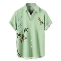 Muške haljine košulje Jednostavni papažni print s kratkim rukavima rever kratki rukav isključite bluze ovratniku Muški vrhovi