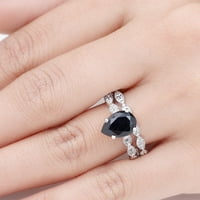 Laboratorija je stvorila crni dijamantni prsten sa moissine, 14k bijelo zlato, US 9,00