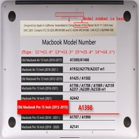 Kaishek Hard zaštitni poklopac školjke za stari MacBook Pro 15 s mrežnom ekranom A1398, ljubičasta serija 0128
