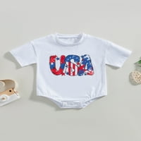 Zapadno novorođene dječje djevojke 4. srpnja Odložba za odjeću Kravska majica Thirs Romper Prevelizirani kratki rukav odjeću