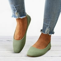 NSENDM Womens Sandale Žene Square Ploče ravne cipele na šiljastim prstima plitka usta Jednostavna cipela Ležerne cipele za cipele Zelena 40