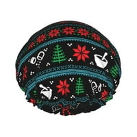 Funny ljekarnička ljekarna Ružna božićna kapa za tuširanje za žene Muškarci Vodootporna Podesiva kapa za kosu za spavanje u kade sa dvostrukim slojem