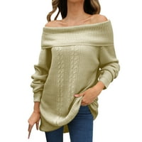 Ketyyh-CHN džemperi za žene plus veličine plišani džepovi džepovi gornji odjećni gumbi Cardigan kaput bijeli, m