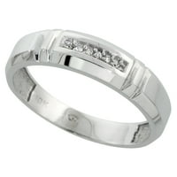 10k bijeli zlatni muški dijamantski vjenčani prsten širokog veličine 11
