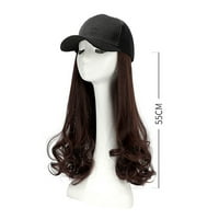 Wendunide Odjeća za odjeću bejzbol kapa sa ekstenzijama za kosu sintetička perika za kosu bejzbol kapu sa kosom pričvršćenim krušnim koleknim kovrčavim kovrčavim valom kovrčavim frizurom