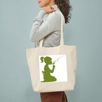 Cafepress - Djevojka puhanja maslačka torba u zelenoj - prirodno platno torba, Torba od platna