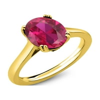 Gem Stone King 18K žuti pozlaćeni srebrni prsten kreirao je Ruby Moissine