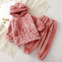 Dječji dječaci Dječje pidžame Dječja djevojačka dječačka odjeća Zima topla s kapuljačom medvjed dukserice i hlače Jesen TrackSit outfits Pajamas Sleep odjeća za 3 godine
