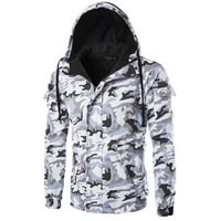 Symoid muške parka - pamučna jakna sa pamukom zimske trend Ležerne mamuflažne stile kapuljače od pamučne jakne bijele s