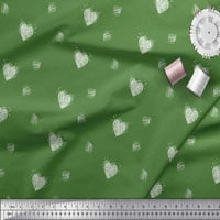 Soimoi Green Moss Georgette tkanina srca i tačkice Dekor tkanina Široko dvorište