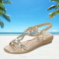 Fabiurt sandale za žene Ženske sandale cipele klinovi modne kopče sandale ljetne flip flops cipele za žene, zlato