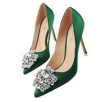 Juebong Womenske pumpe Elegantne cipele s visokim potpeticama od nikih, seksi tanke šiljaste pojedinačne cipele, zelena veličina 39