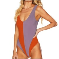Fanxing Cleariance ponude za žene u boji blokiranje jednoj kupaćim kostima sa rukavima bez rukava