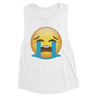 Emoji-plač ženska bijela blesava savršena najbolja mišićna majica