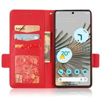 Dizajniran za Google Pixel futrola, luksuzno PU kožni novčanik Telefon s držačem kartice Flipstant Drop zaštite Kućište za zaštitu telefona za Google Pixel - Crveno