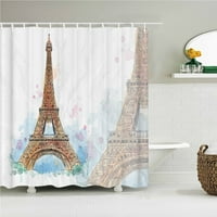 3D Print Pariz Toranj kupatilo zastori za tuširanje vodootporno poliesterska tkanina sa kukom40x zaslon za kupanje Kućni dekor zavjesa