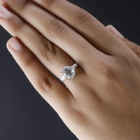 Luxoro Hyalite Opal Moissanite oval 10k bijeli zlatni prsten za žene nakit pokloni sa besplatnim UV bakljom veličine CT 2. Vjenčani angažman obećava godišnjica rođendana
