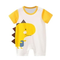 B91XZ Toddler Djevojka Ljeto odijelo Dječje djece Dječje djevojke Ispisuju ljetnu kratku rukavsku rubnu kombinozemnu odjeću