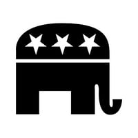 Republikanski logo Naljepnica naljepnica naljepnica - samoljepljivi vinil - otporan na vremenske uvjete - izrađene u SAD - mnogo boja i veličina - slona GOP Grand star party