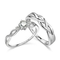 Set Muškarci Ženski parovi Prstenje za prstena za vjenčanje Kristalna slova manžetna Ljubav Love Podudaranje nakita