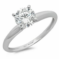 CT sjajan okrugli rez originalni kultivirani dijamant si1-si G-H 18K bijeli zlatni pasijans obećanje vjenčane izjave za angažman dizajnerske prstene veličine 5.5