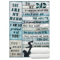 Pokloni za tatu Dad Pokloni od kćeri Rođendanski pokloni za tatu Super Soft Cosy Flannel bacanje pokriva, 59x79 ''