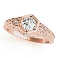 1.05CTW Natural Diamond i Moissite 18K ružičarski zlatni šesterokutni zaručnički prsten