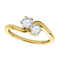 Mauli dragulji za angažman prstenje za žene karat dva kamena bijela dijamantna prstena 14k žuto zlato