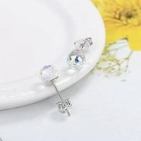 Par žene Fau Crystal Ball Design Ear Stud minđuše nakit-dame-dame čik sjajne naušnice za zabavu Drveni poklon dnevni habanje