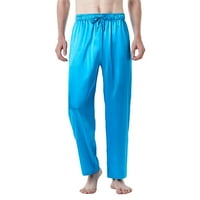 Xysaqa muške modne svilene pidžame duge hlače muškarci Ljeto opuštajuće fit salon meke hlače s džepovima