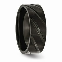Mia Diamonds Titanium Swirl Distribucija Crna IP-poblikovana brušena i polirana venčana venčanica Veličina prstena - 10.5