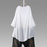 Yinmgmhj Žene Vintage Tri četvrtine čipke V izrez Plus veličina Top T Majica Bluza Bijela + 4XL