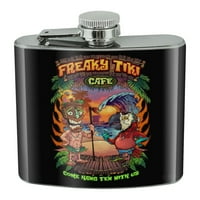 Freaky Tiki Cafe Parrot Tropical Beach Island nehrđajući čelik 5oz hip pijan bubreg tikvica