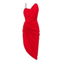 Haljine za žene ženske bodycon pune duboke duboke duboke V-izreze bodycon duge seksi splitske haljine crvene 3xl