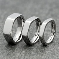 Metali nakit Muški ženski nehrđajući čelik Black pozlaćeni stil vjenčanog traka brušenog finiša Veličina prstena 8.5