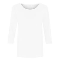Košulje za žensko čišćenje Ženska trendovska labava majica Srednjove rukava Bluza Okrugli vrat Ležerne prilike